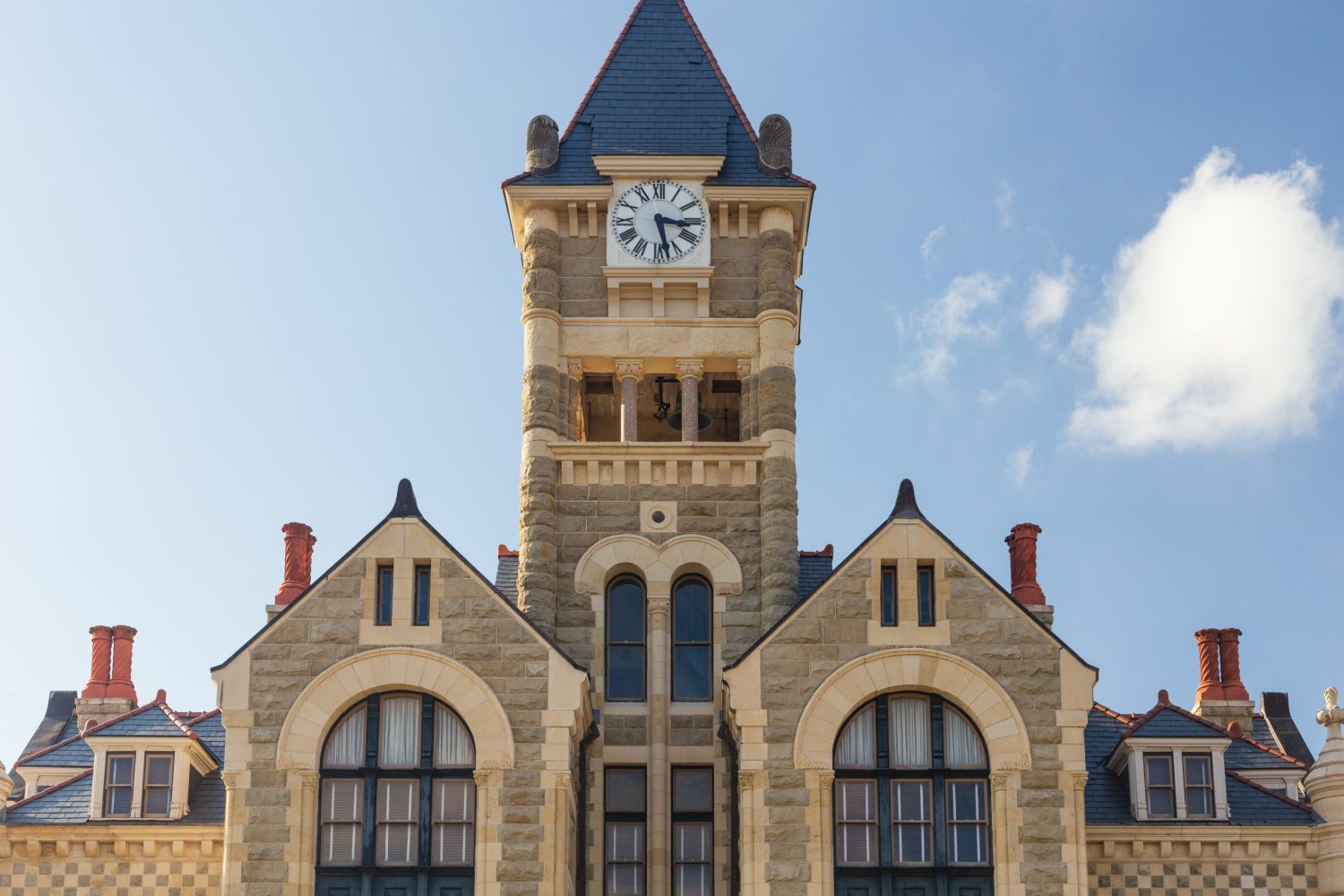 Front of Clock Tower in Victoria, Texas